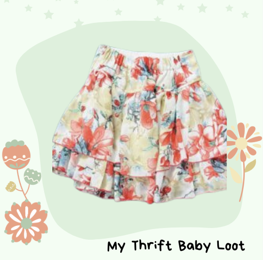 preloved floral printed skirt for girls